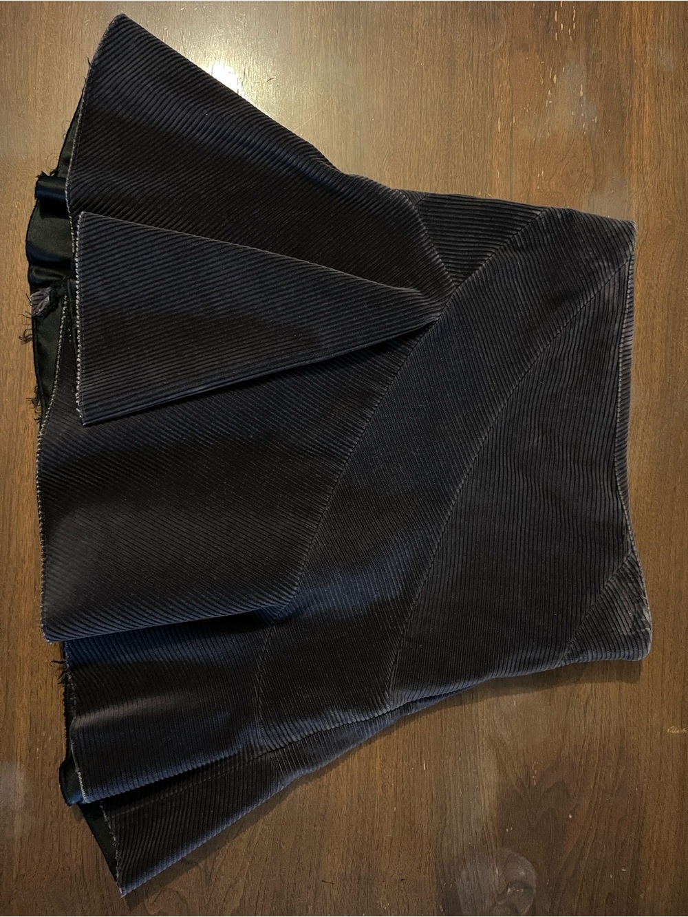 J.W. Anderson Black Ribbed Spiral Corduroy Skirt